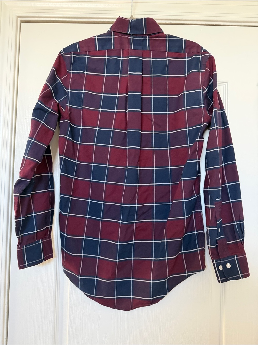 Brooks Brothers Burgundy and Navy Windowpane Button-Down Shirt - Picture 5 of 7